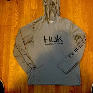 Huk fishing shirt with hood.